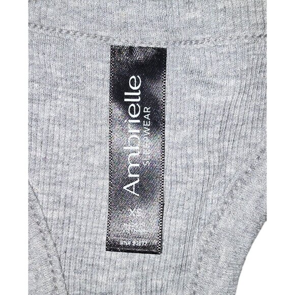 Ambrielle Gray Ribbed Racerback Tank Top XS Sleepwear - Picture 3 of 7